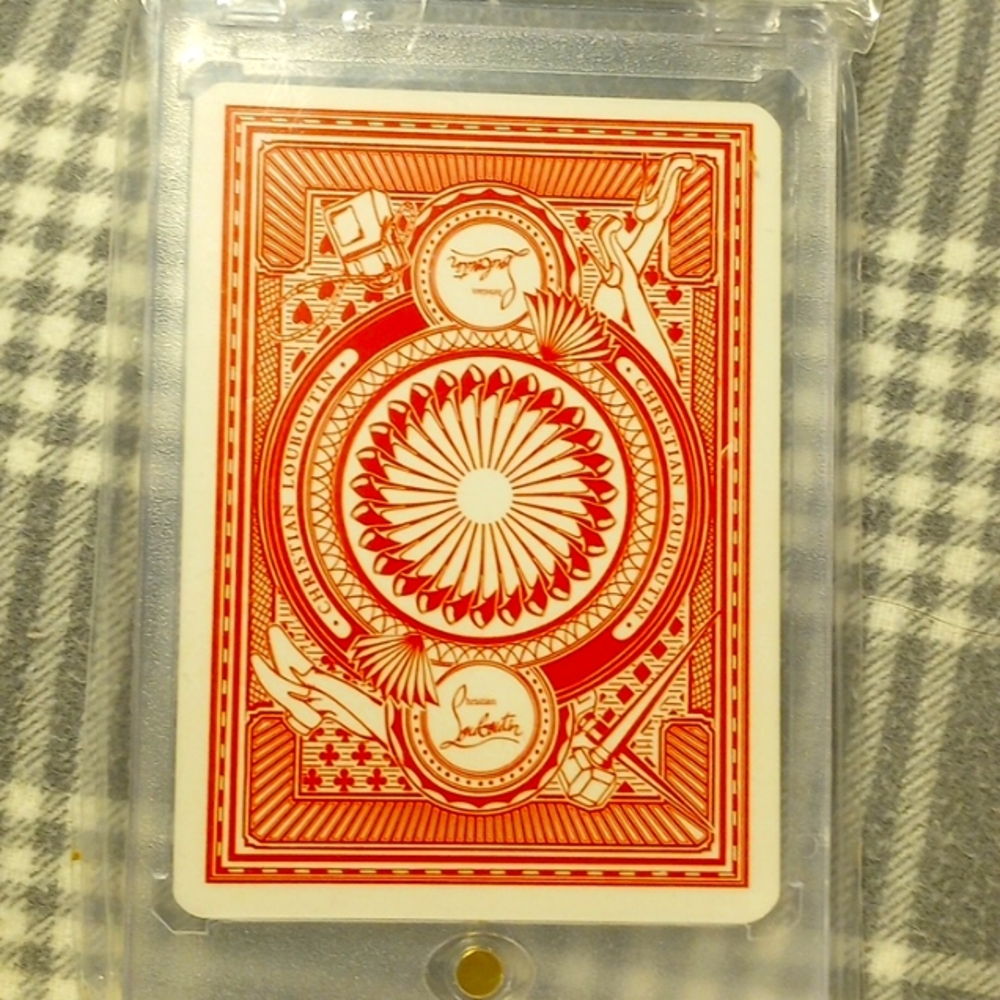 Christian Louboutin Red Playing Card In Hard magnetic Case; New Without Tag